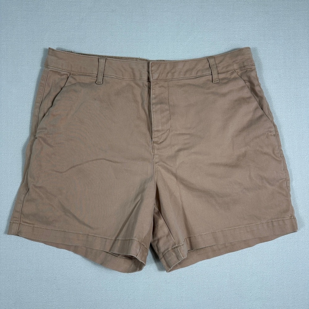 Banana Republic Chino Shorts Womens 14 Tan Excellent Cotton Blend Mid Rise 5in